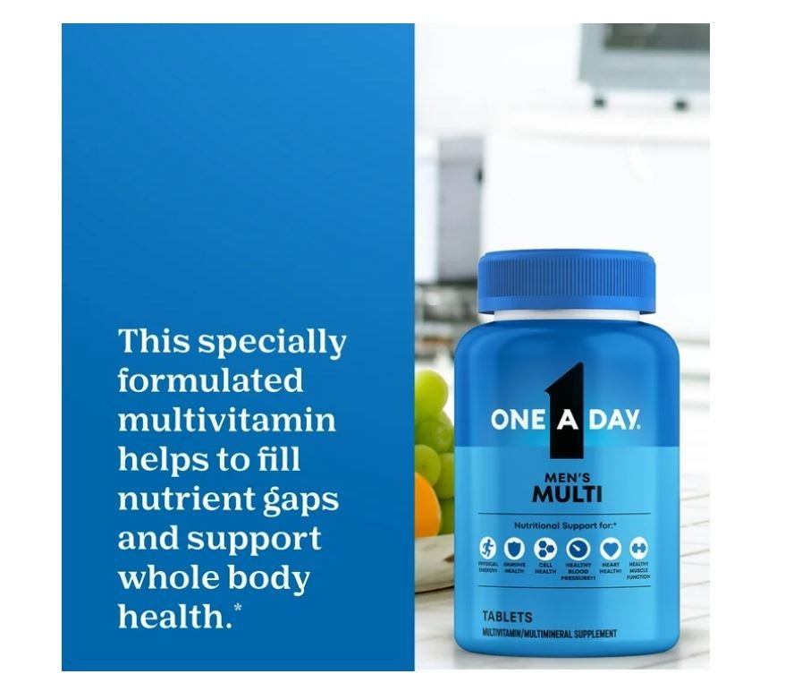 One A Day Men’s Multivitamin Tablets, Multivitamins for Men, 100 Ct