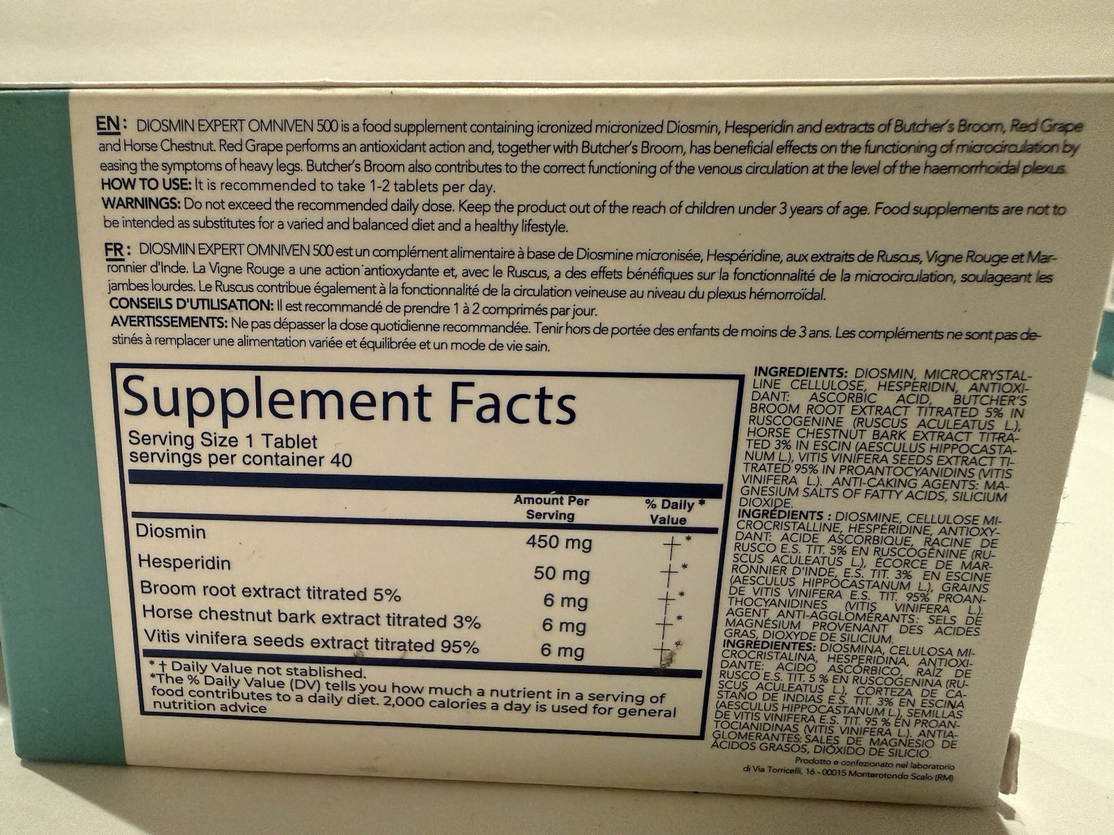 2 x Dulac Pharma Diosmin Hesperidin Antioxidant Circulatory Health Tablets 40