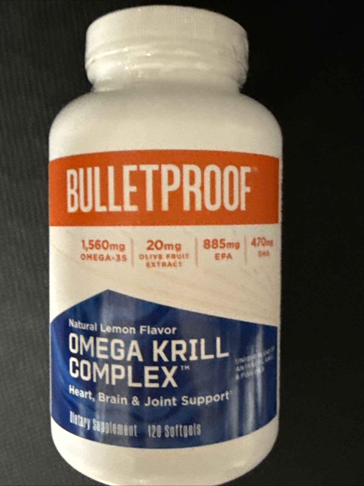 Bulletproof Omega 1560 mg Krill Complex Lemon – 120 Softgels, Exp 2/27