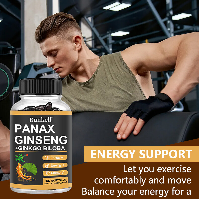 Panax Ginseng w/ Ginkgo Biloba for Memory Focus Energy Brain Health Capsules