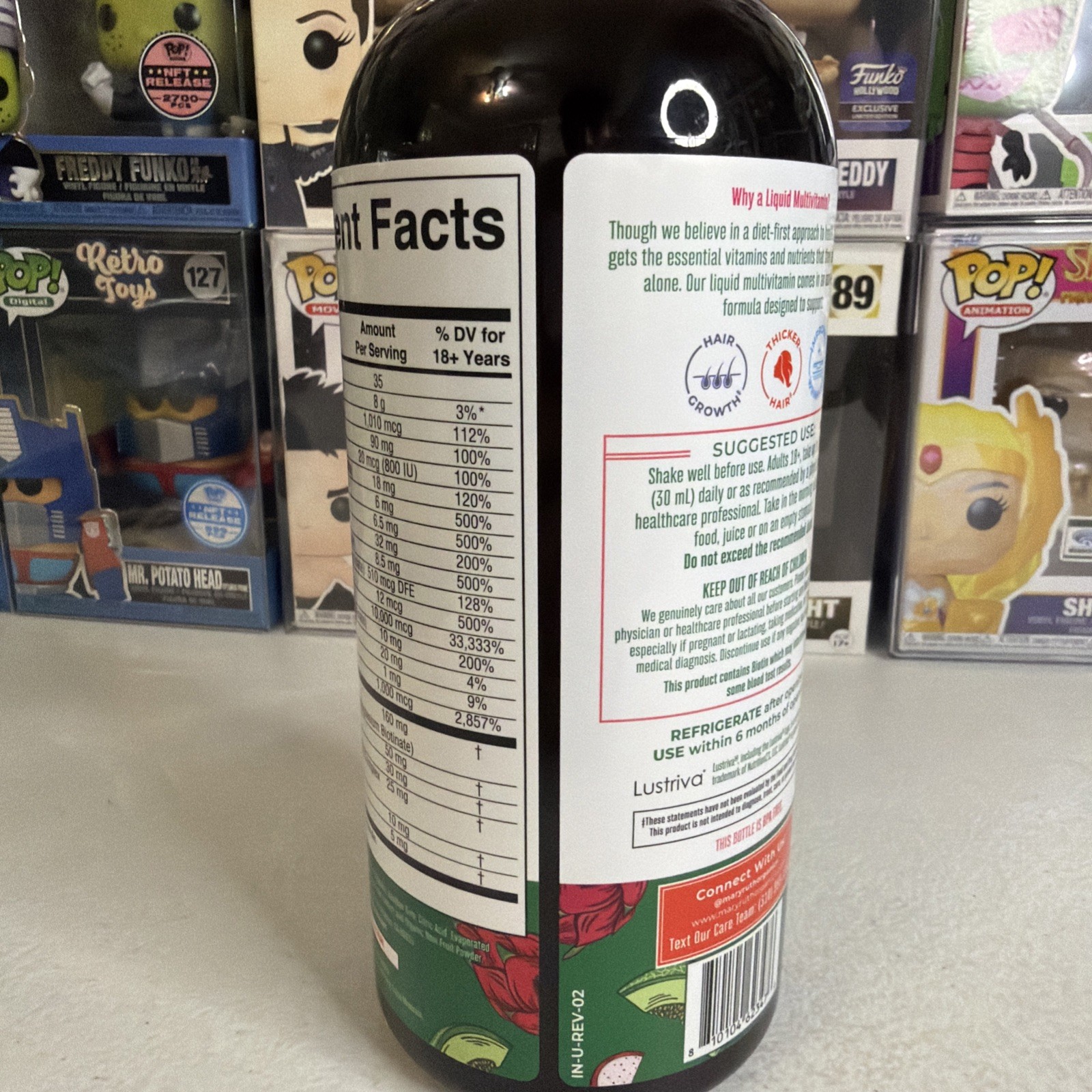 MaryRuth’s Liquid Morning Multivitamin + Hair Growth Dragon Fruit Melon 30oz