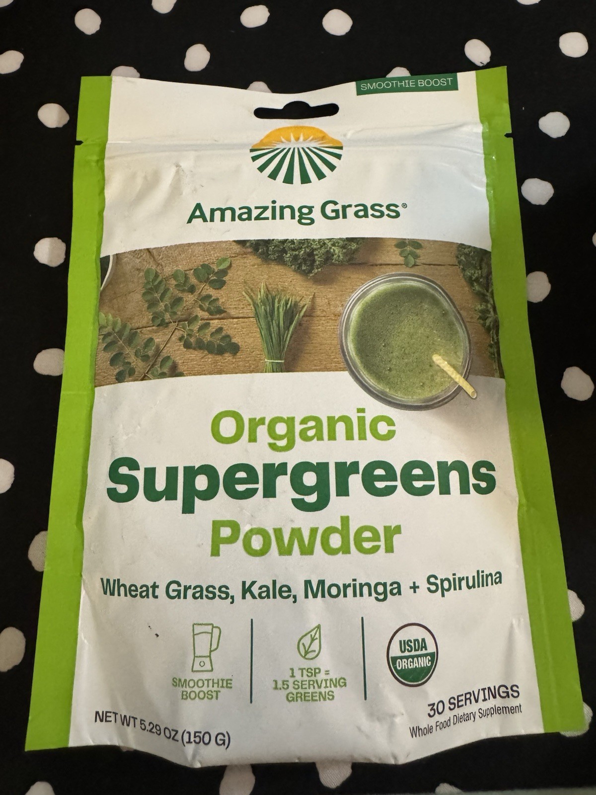 Amazing Grass Organic Supergreens Powder Wheat Grass Kale Moringa Spirulina 30