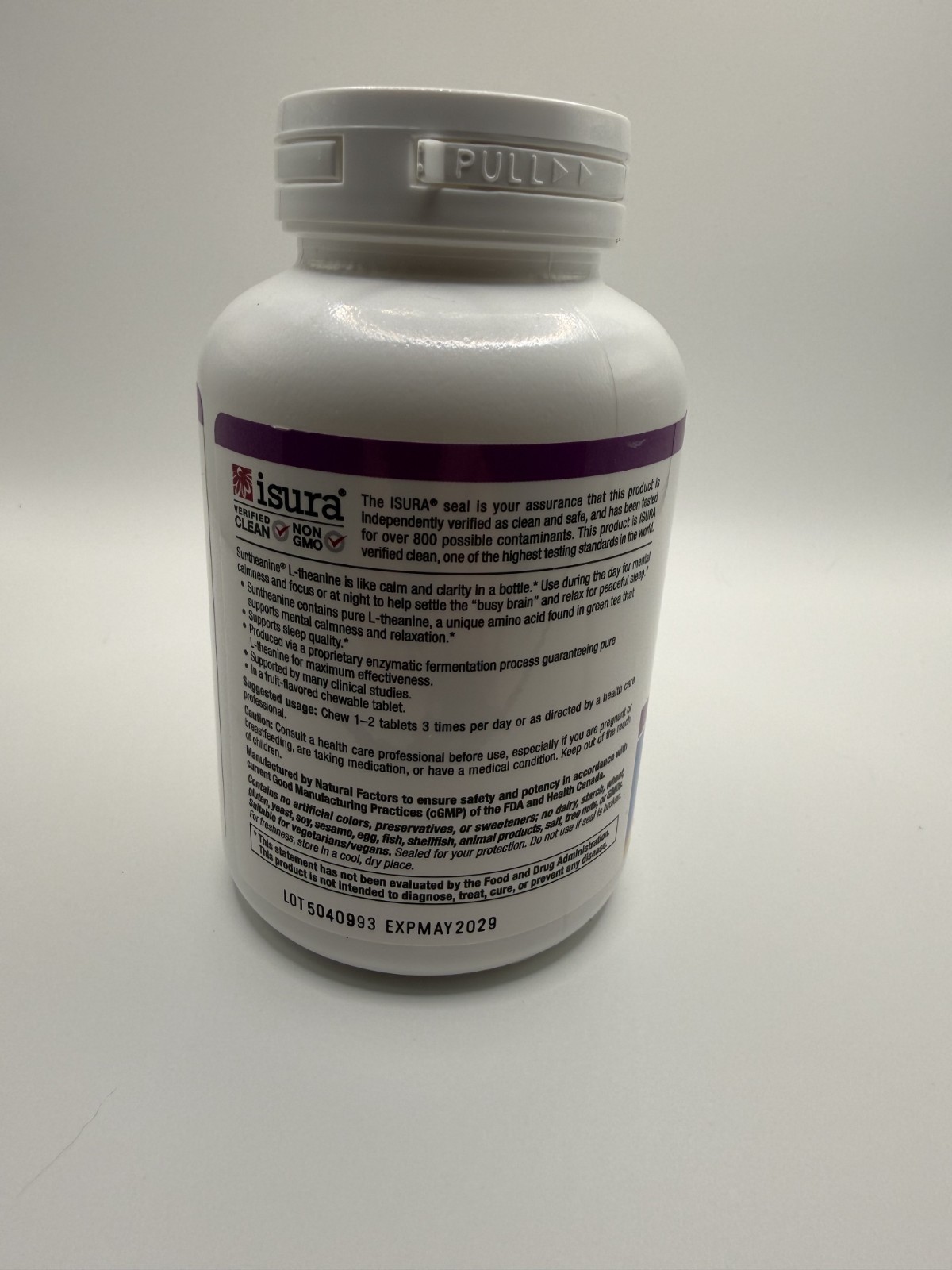 Natural Factors, Stress-Relax, Suntheanine, L-Theanine, 100 mg, 60 Chewables New