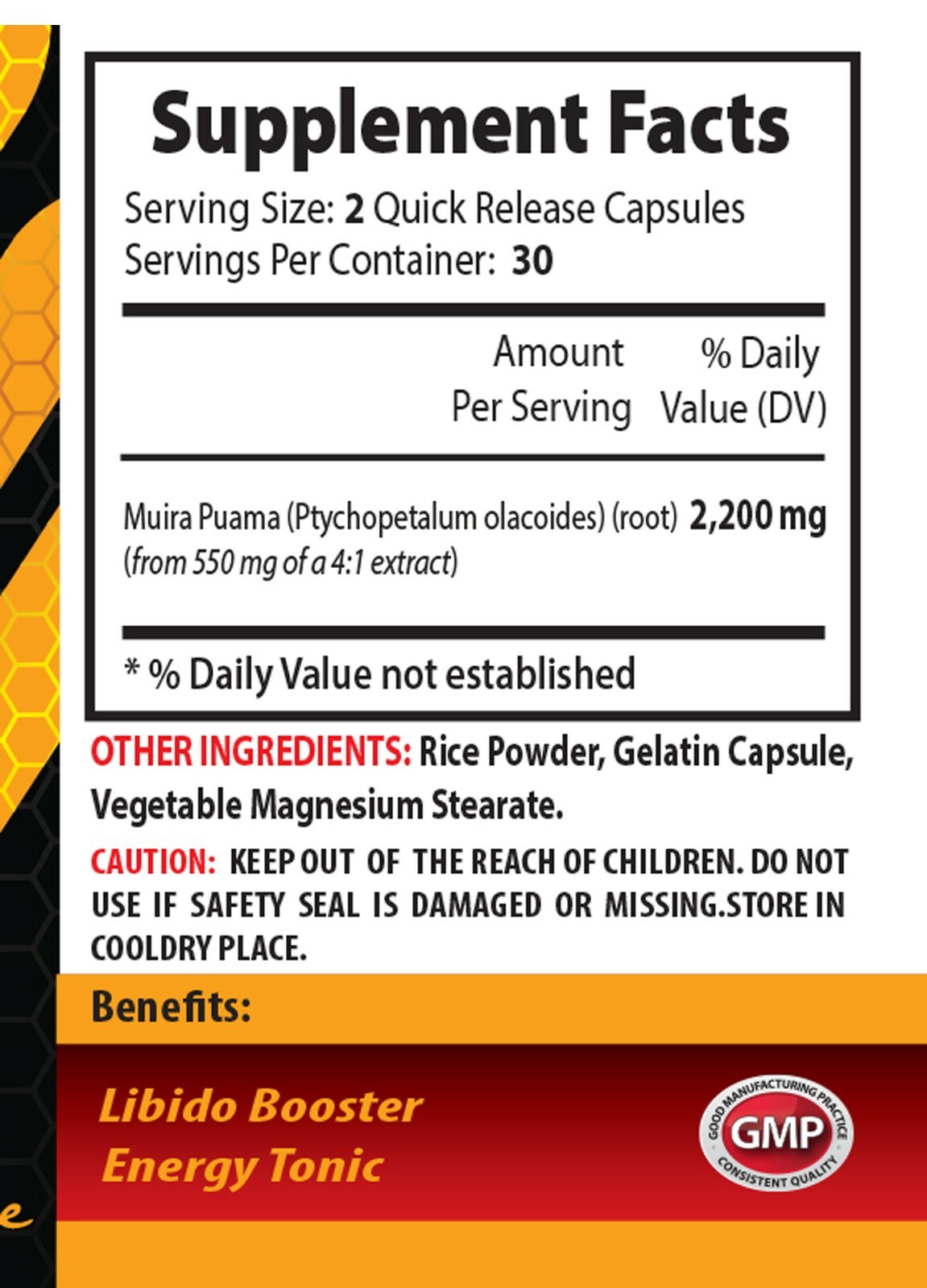 sexdrive for man – MUIRA PUAMA EXTRACT 2200mg – memory supplement – 3 Bottles