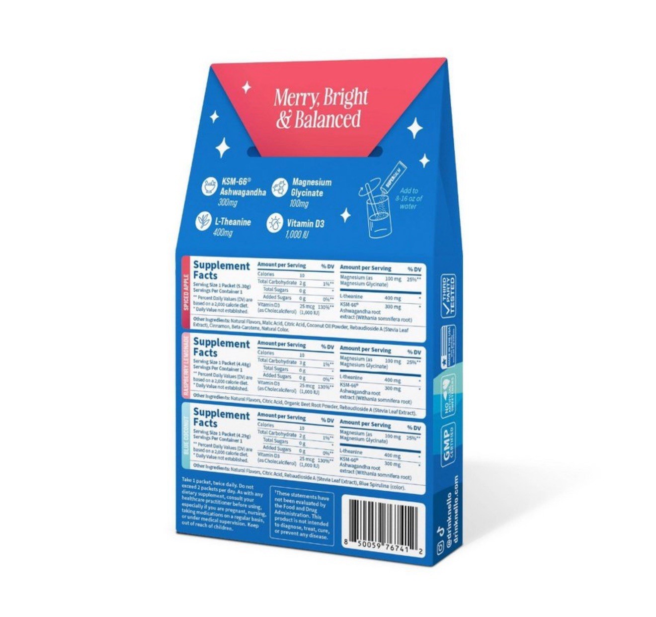 (43 Boxes) nello All Is Calm SUPERCALM Calming Drink Mix Spiced Apple 3 Packets