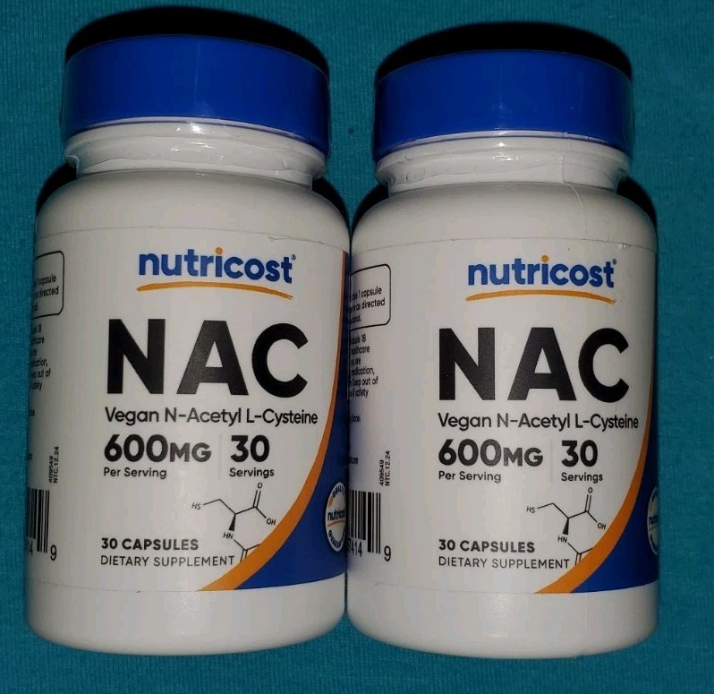 Nutricost N-Acetyl L-Cysteine (NAC) 600mg, 60 VegCaps GF – Non-GMO – EXP 06/2028