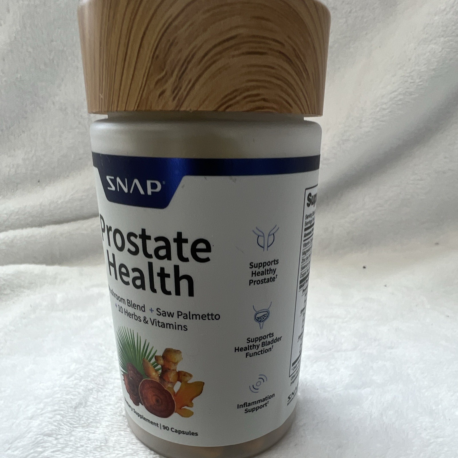 SNAP Prostate Health Saw Palmetto Nettle Turmeric Vegan 90 Capsules 10/2026