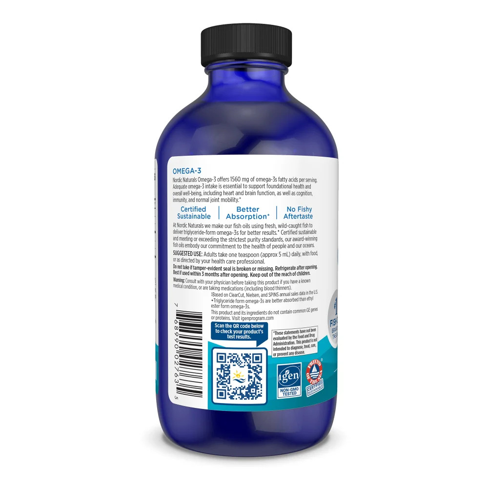 Nordic Naturals Omega-3 Lemon – Cognition, Heart Health, and Immune Support 8 Oz