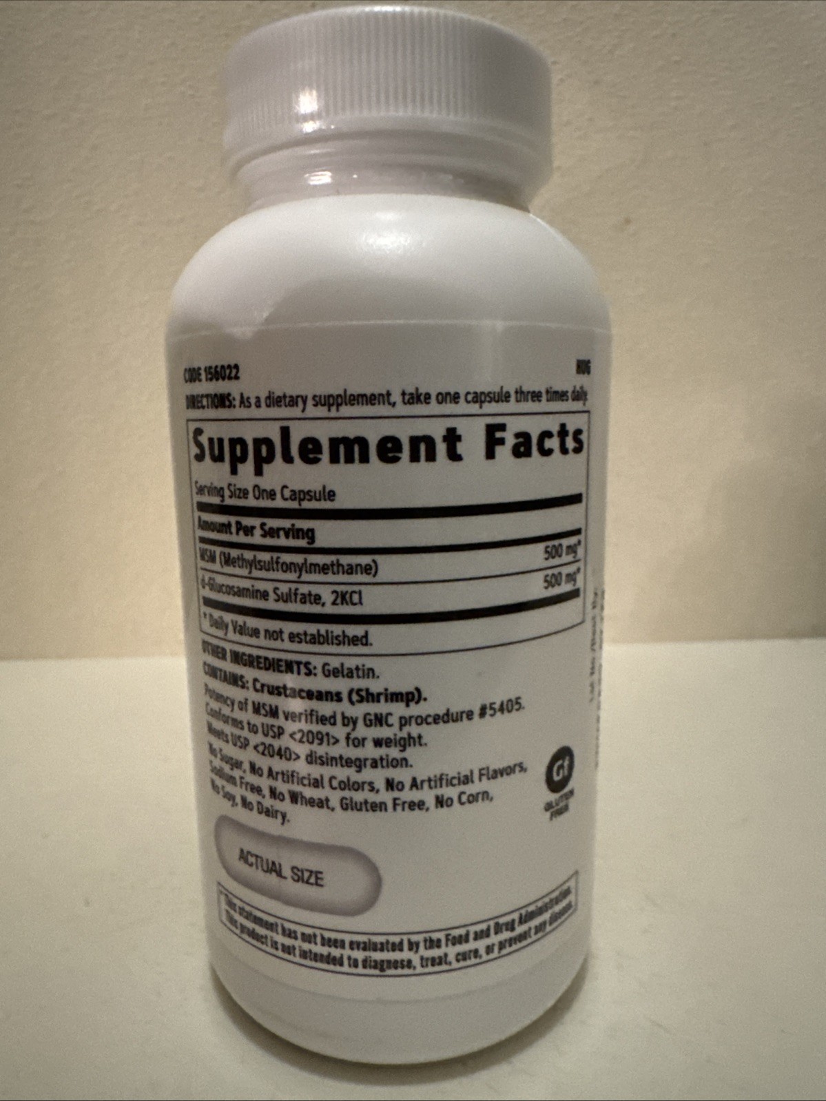GNC Glucosamine Sulfate Joint Supplement 500 mg 90 Capsules NEW EXP 05/2028