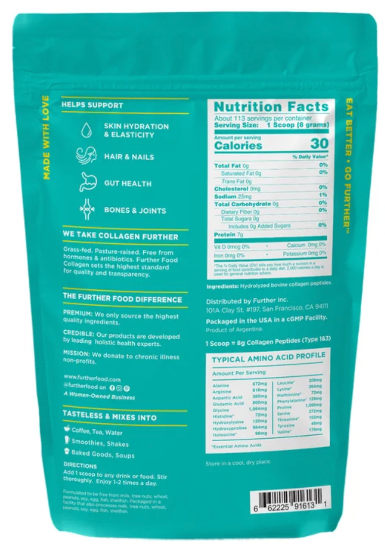 Further Food Grass-Fed Collagen Peptides Powder Unflavored 32.0 oz 113 Servings*