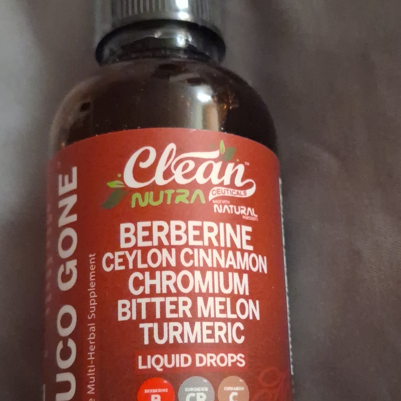 Clean Nutraceuticals Gluco Gone Liquid Drops Berberine+Ceylon Cinnamon+Chromium