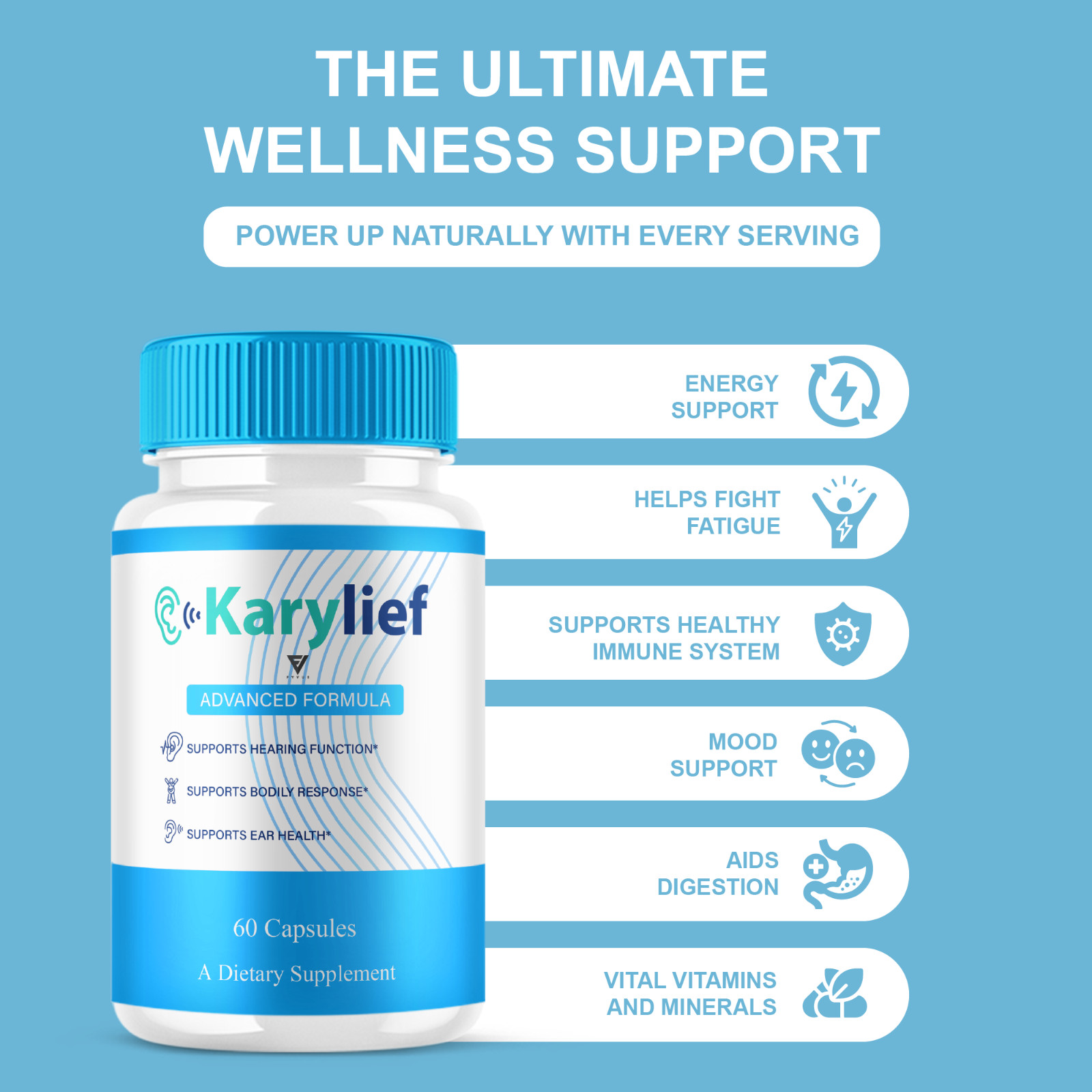 (3 Pack) Karylief Tinnitus Capsules, Kary lief Ear Health Support (180 Capsules)
