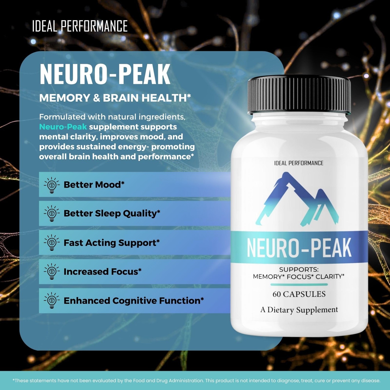Neuro Peak General Wellness Supplement – 300 Capsules (5 Pack)