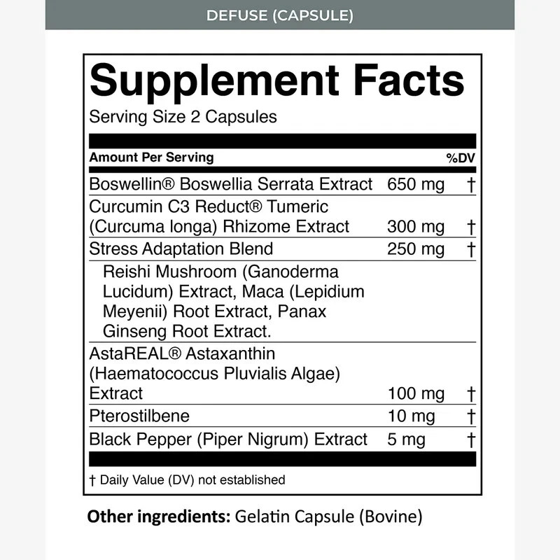 MTN OPS Defuse Inflammation Muscle Joint Support 60 Capsules EXP 12/2026