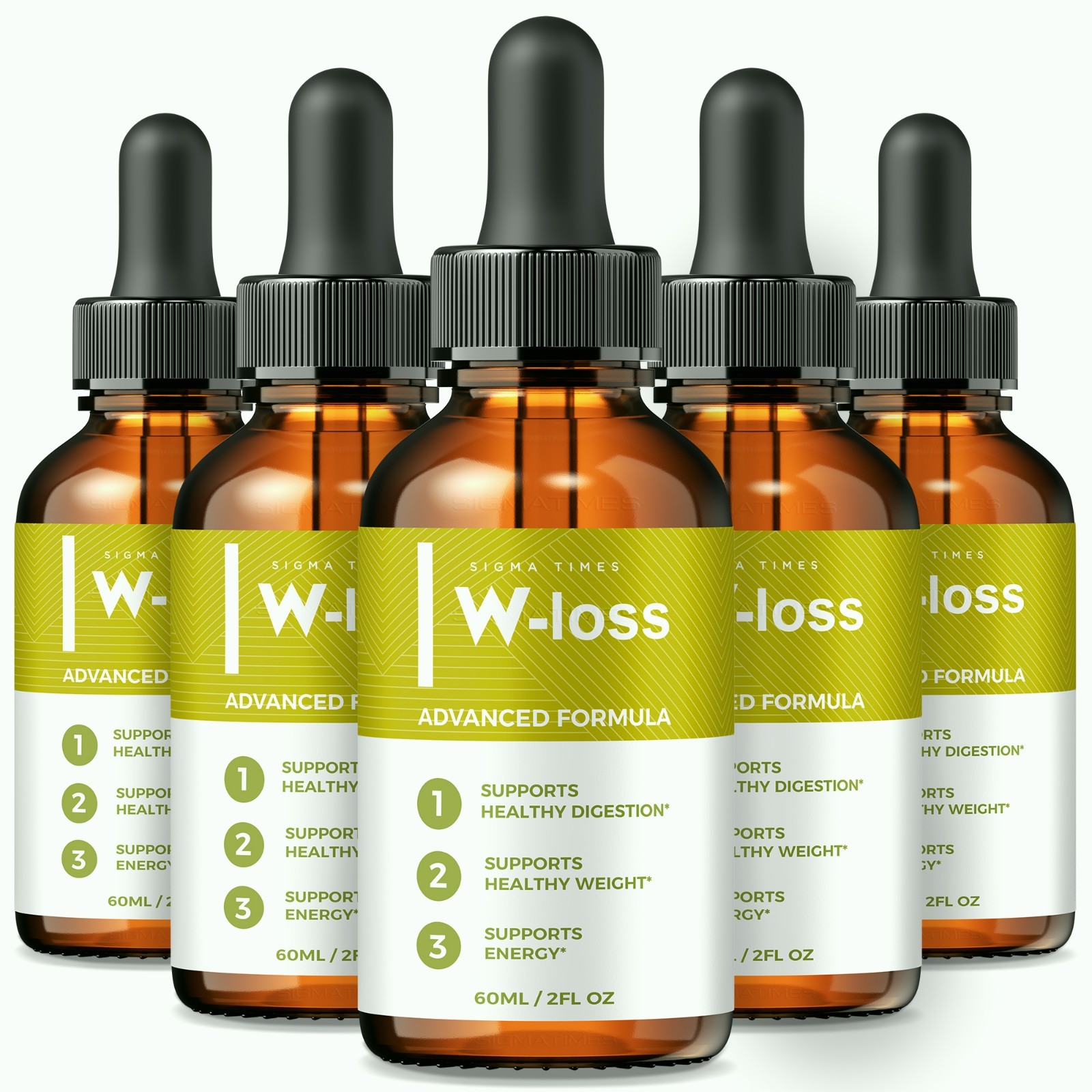 (5 Pack) W-Loss Drops for Weight Loss, W Loss Gotas Liquid Formula