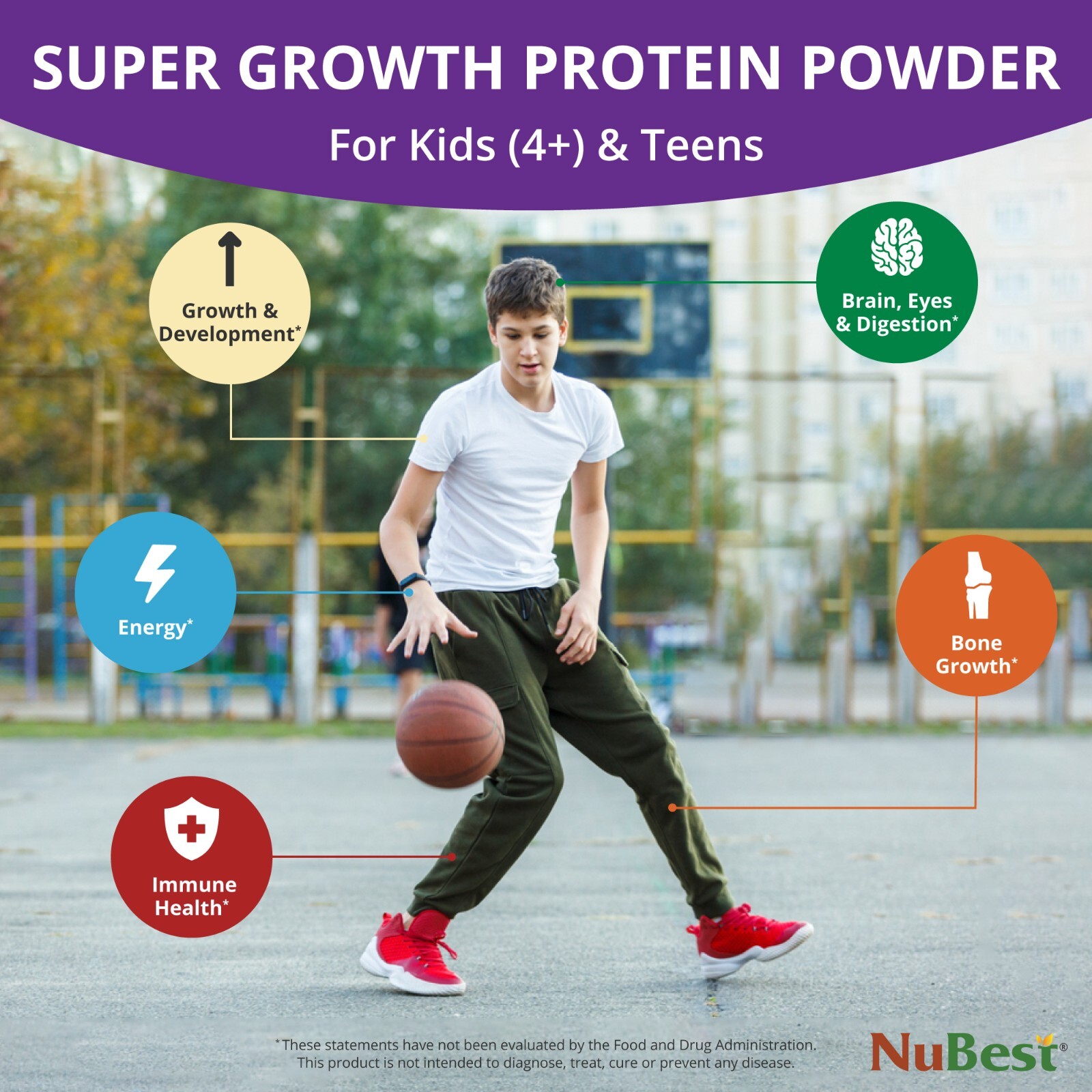 NuBest Tall Growth Protein Powder – Helps Kids & Teens Grow, Develop (Vanilla)