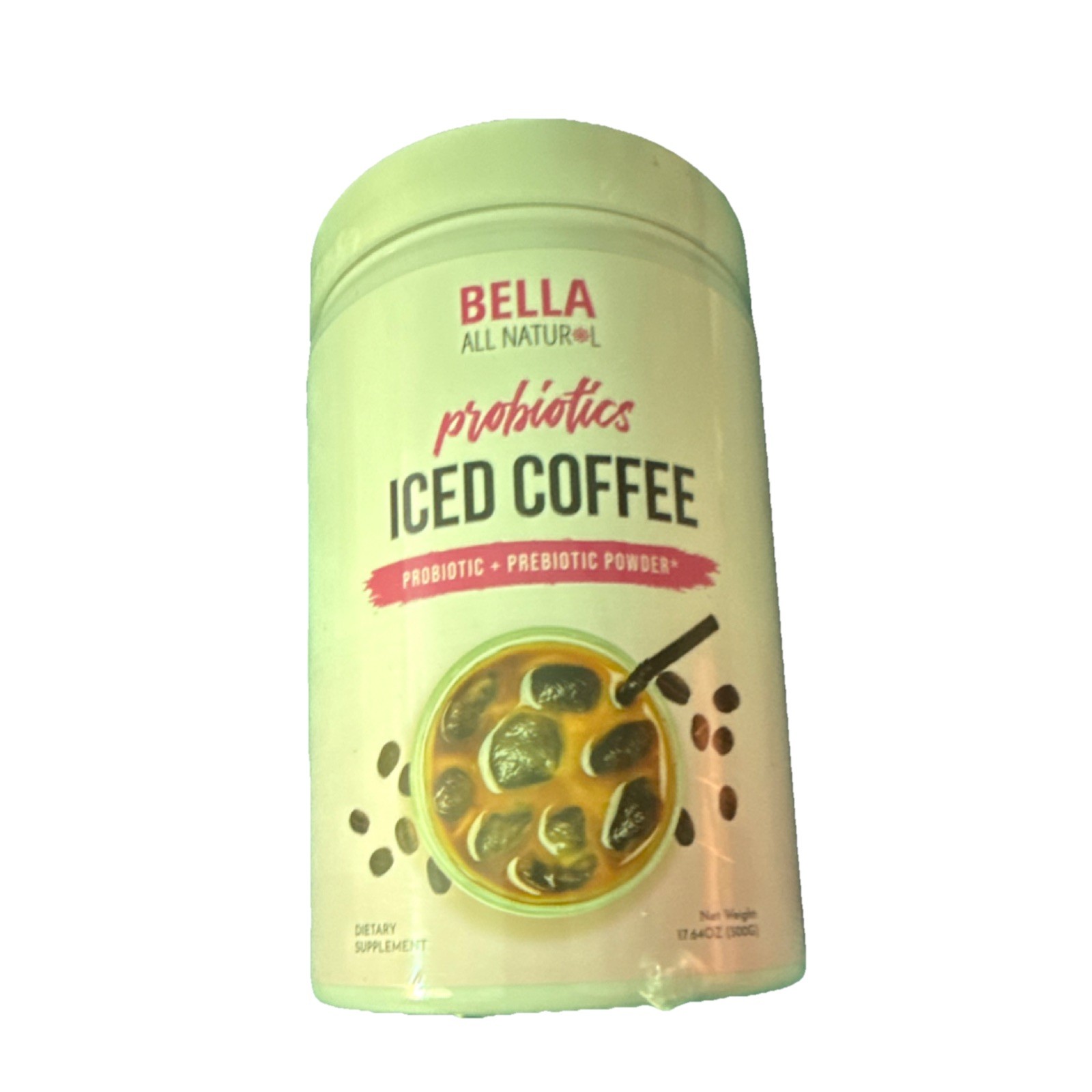 Bella All Natural Probiotics Iced Coffee Powder Gluten Free Dairy Free 17.64oz