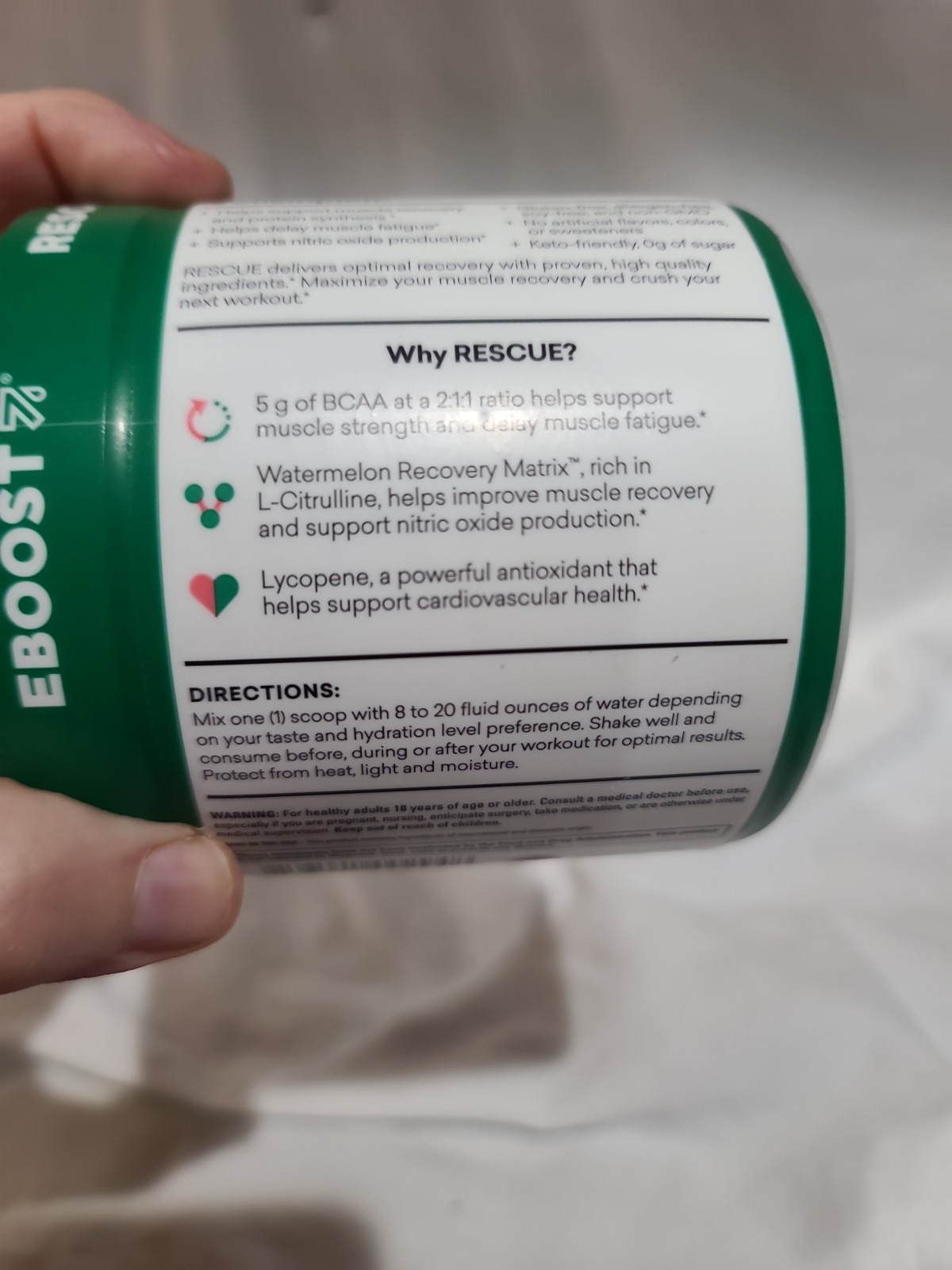 Eboost Rescue BCAA Recovery Matrix Watermelon – 20 Servings | Energy Support