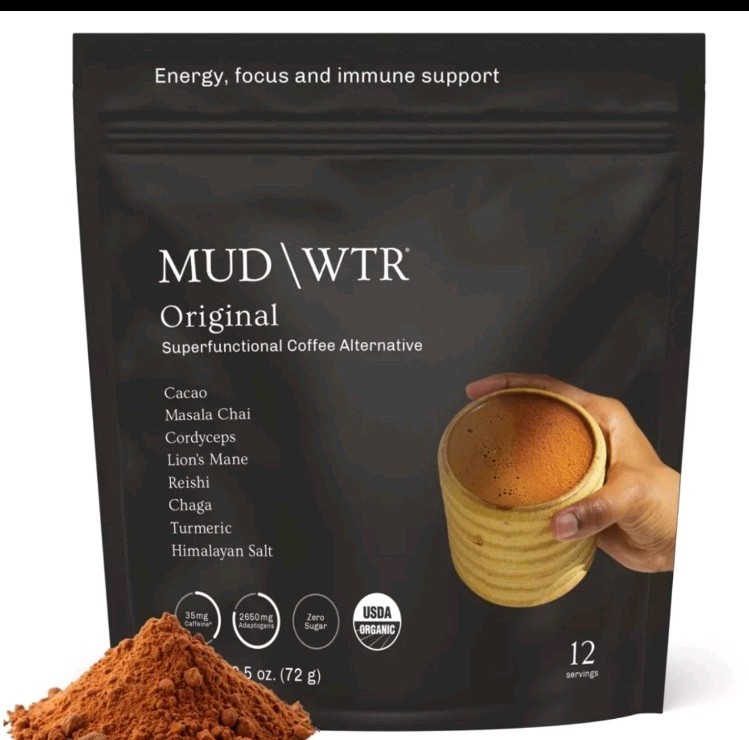 TWO MUDWATER MUDWTR Organic Original Cacao Mushroom Coffee Alternative – 2.5oz