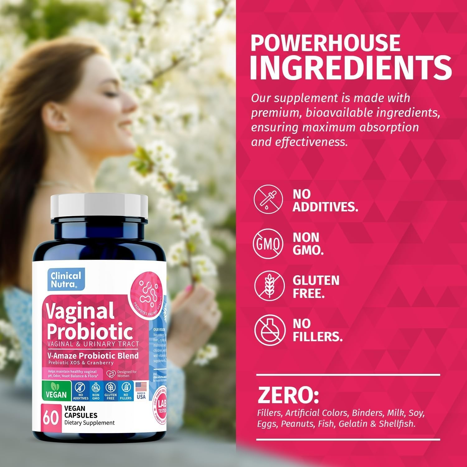 Clinical Nutra Vaginal Probiotic V-Amaze Probiotic Blend (60 Capsules) EXP 04/26