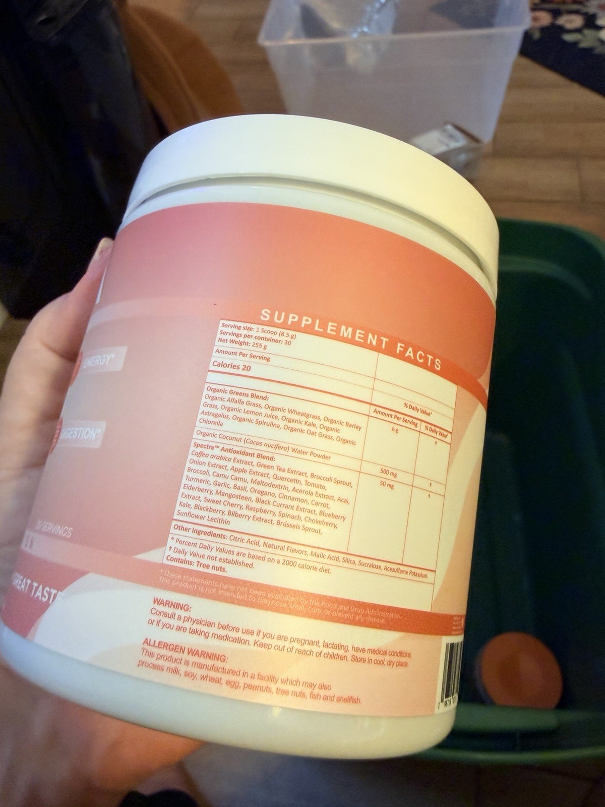 Kiala Super Greens Organic Powder Dietary Supplement Miami Vice 255g Exp 07/2027