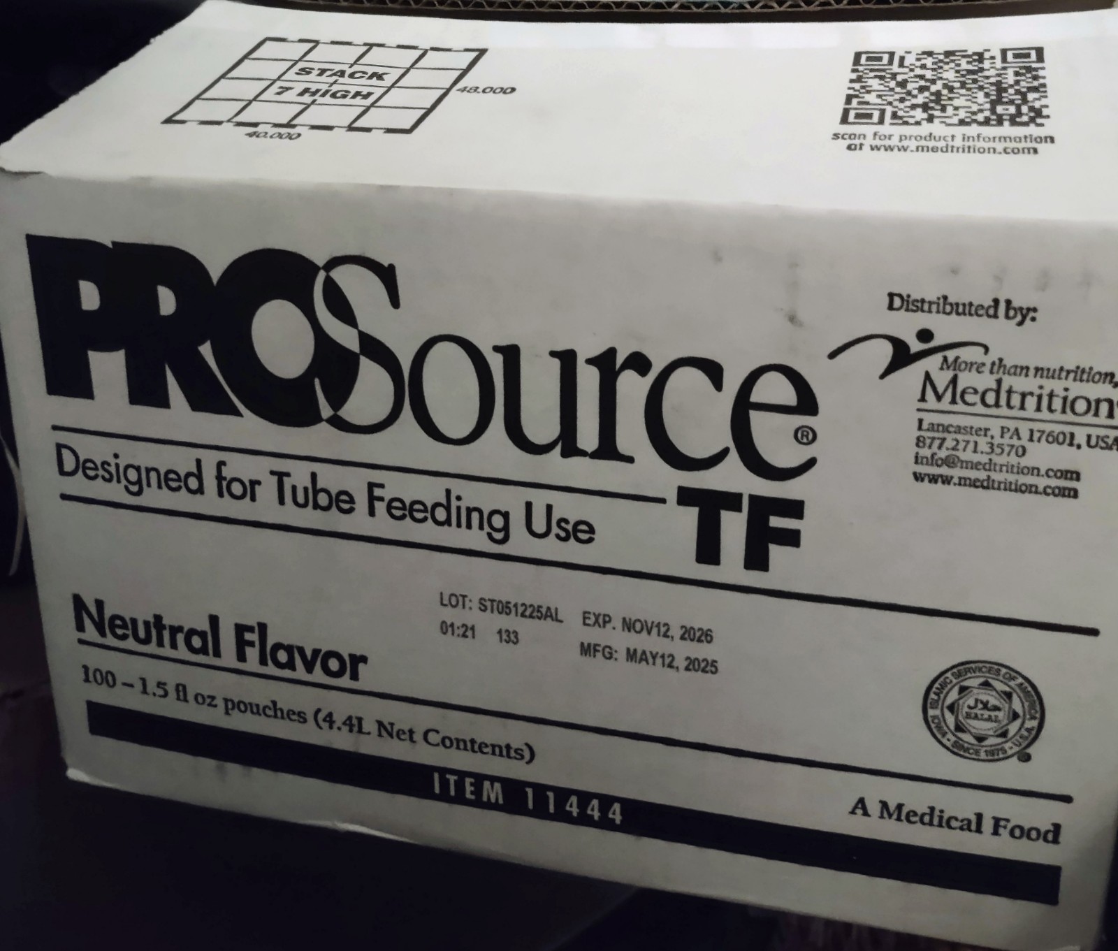 70 ProSource TF Tube Feeding Formula Protein 45 mL Pouch Count Oct 2026 Watery