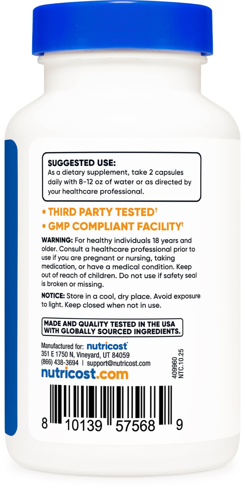 Nutricost Irish Sea Moss Extract (10,000mg) 120 Capsules – GMO-Free, 60 Servings