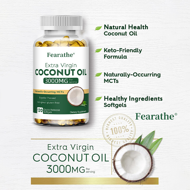 Coconut Oil Softgel Improve Digestive Heart Heart Skin Health Burn Fat 120