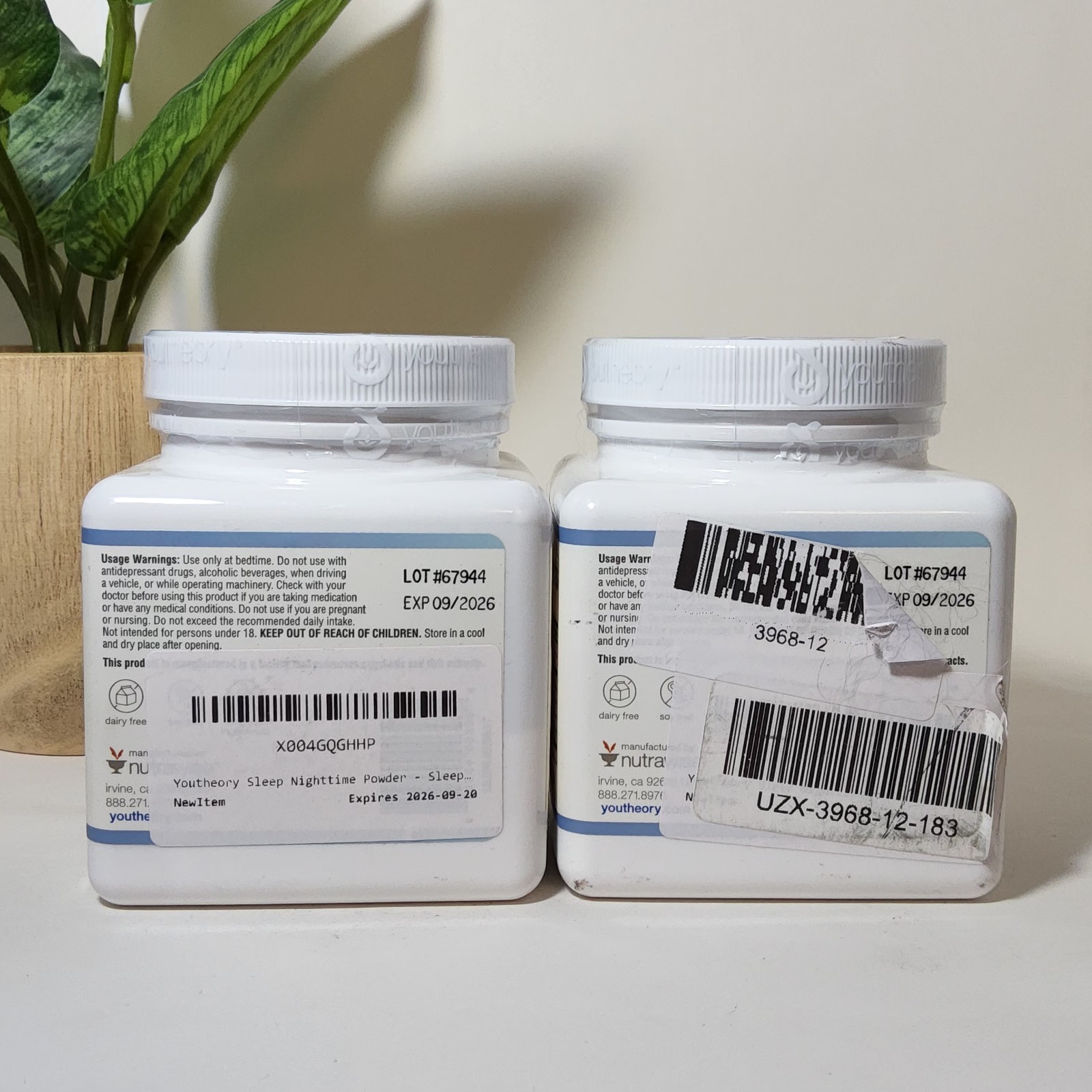2 PACK! Youtheory Sleep Powder Lemon Lime Flavor – 6 oz. EACH Exp 9/2026 SEALED