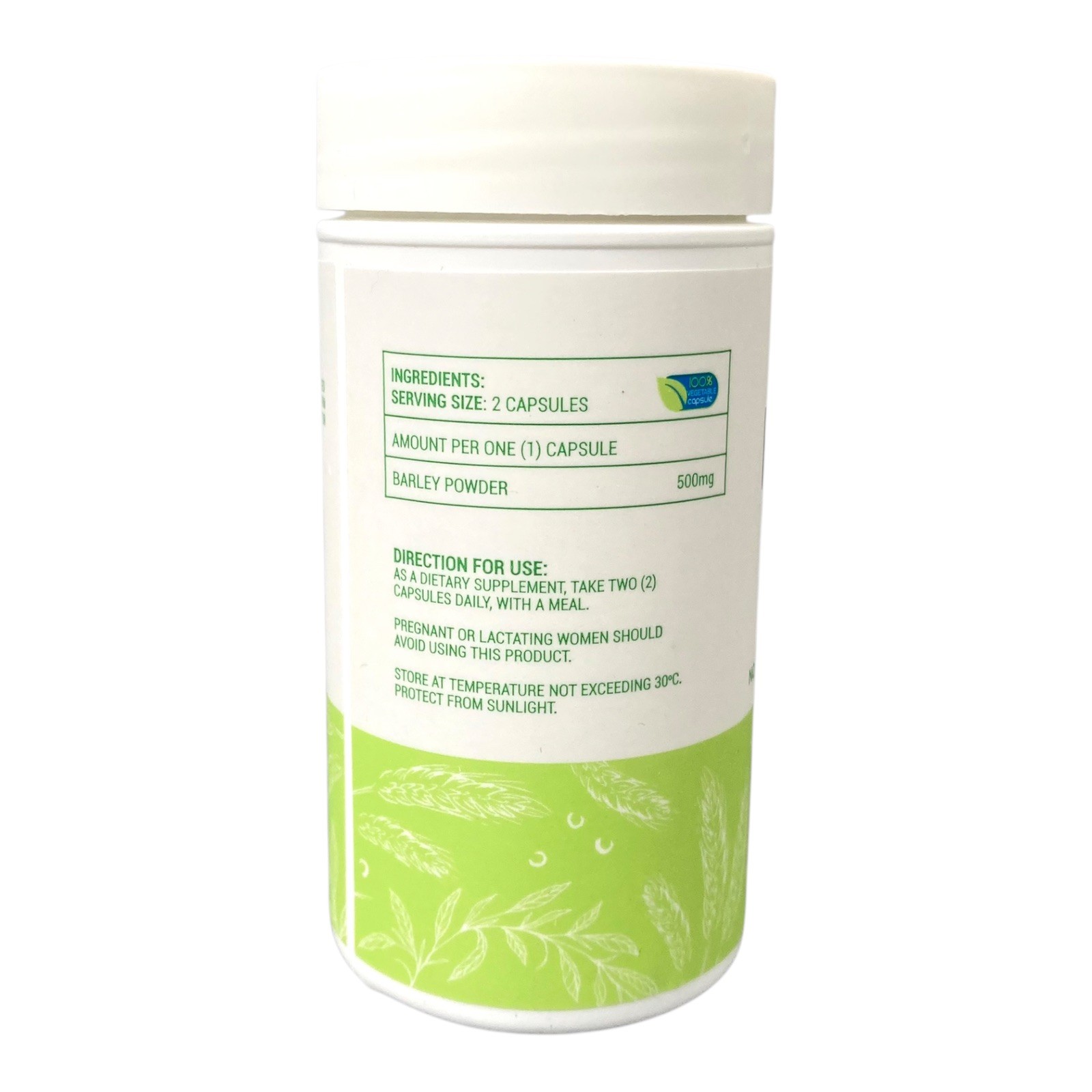 JC PURE Organic BARLEY Capsules from New Zealand NEW in Pkg.