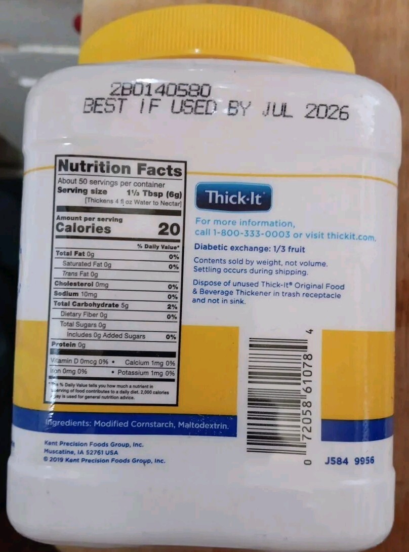 Thick-It Original Food & Drink Thickener Unflavored 10 oz. Canister