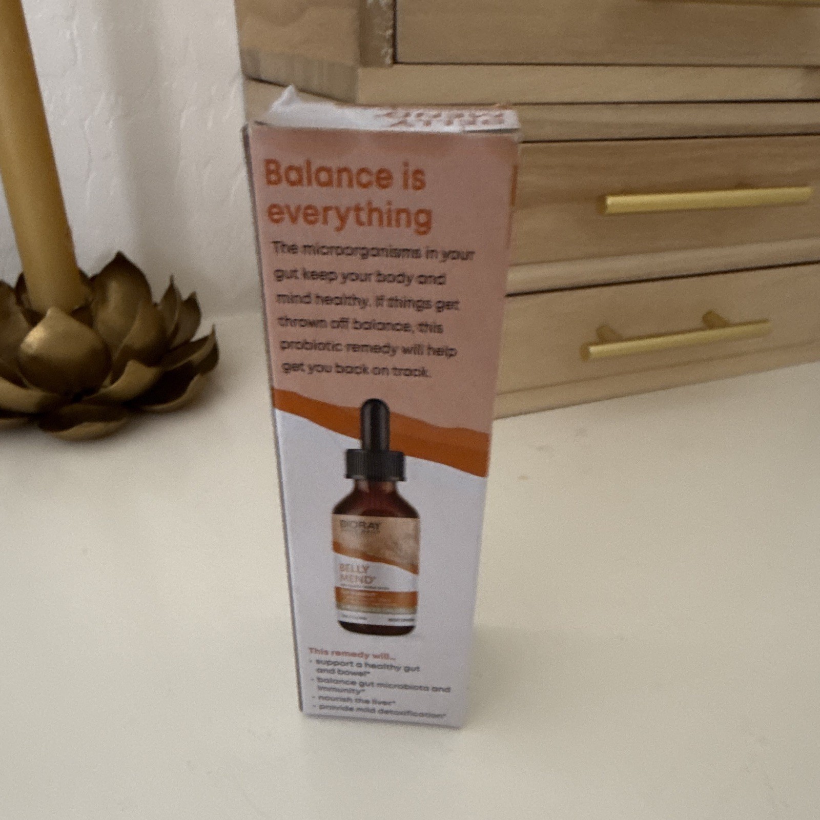 BIORAY Adult Daily Belly Mend Gut Support Drops 60 mL Vegan Exp 06/2029