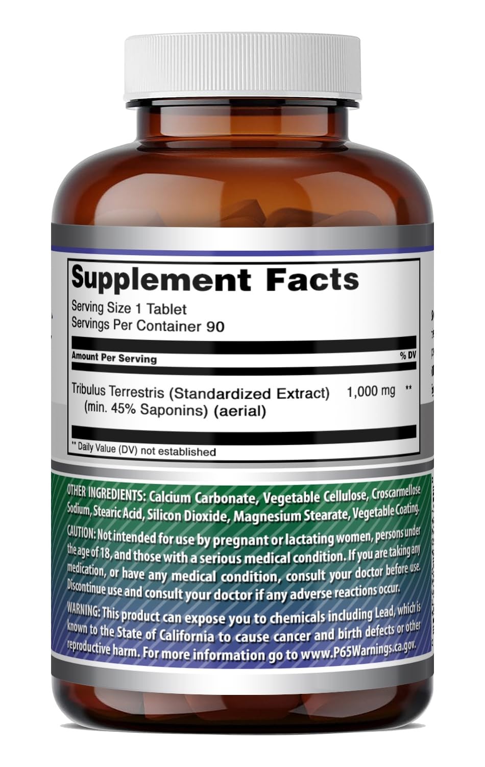 Amazing Formulas Tribulus Extract 1000 Mg Supplement | 90 Count (Pack of 1)