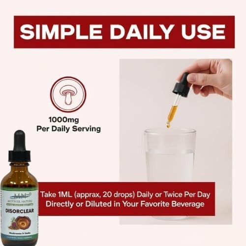 Disorclear Skin Support Liquid Extract Lymphatic Cleanse Eczema Reishi Cordyceps