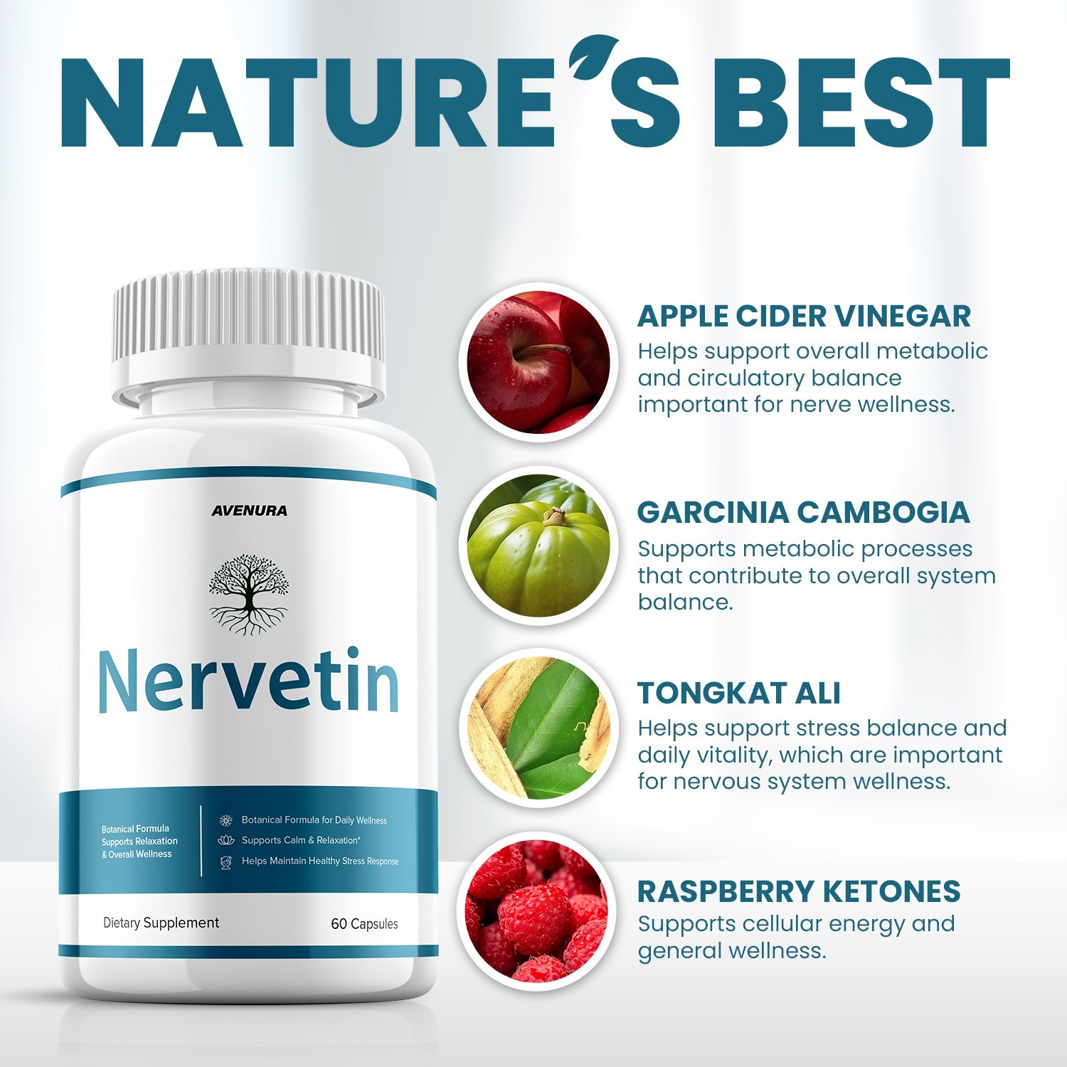 (2 Pack) Nervetin Capsules – Nervetin Natural Ingredients Nootropic Supplement