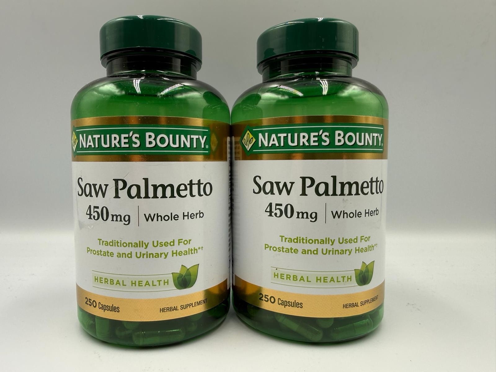 (2 Pack) Nature’s Bounty Saw Palmetto 450mg 250ct Each Exp: 02-2028+ M38