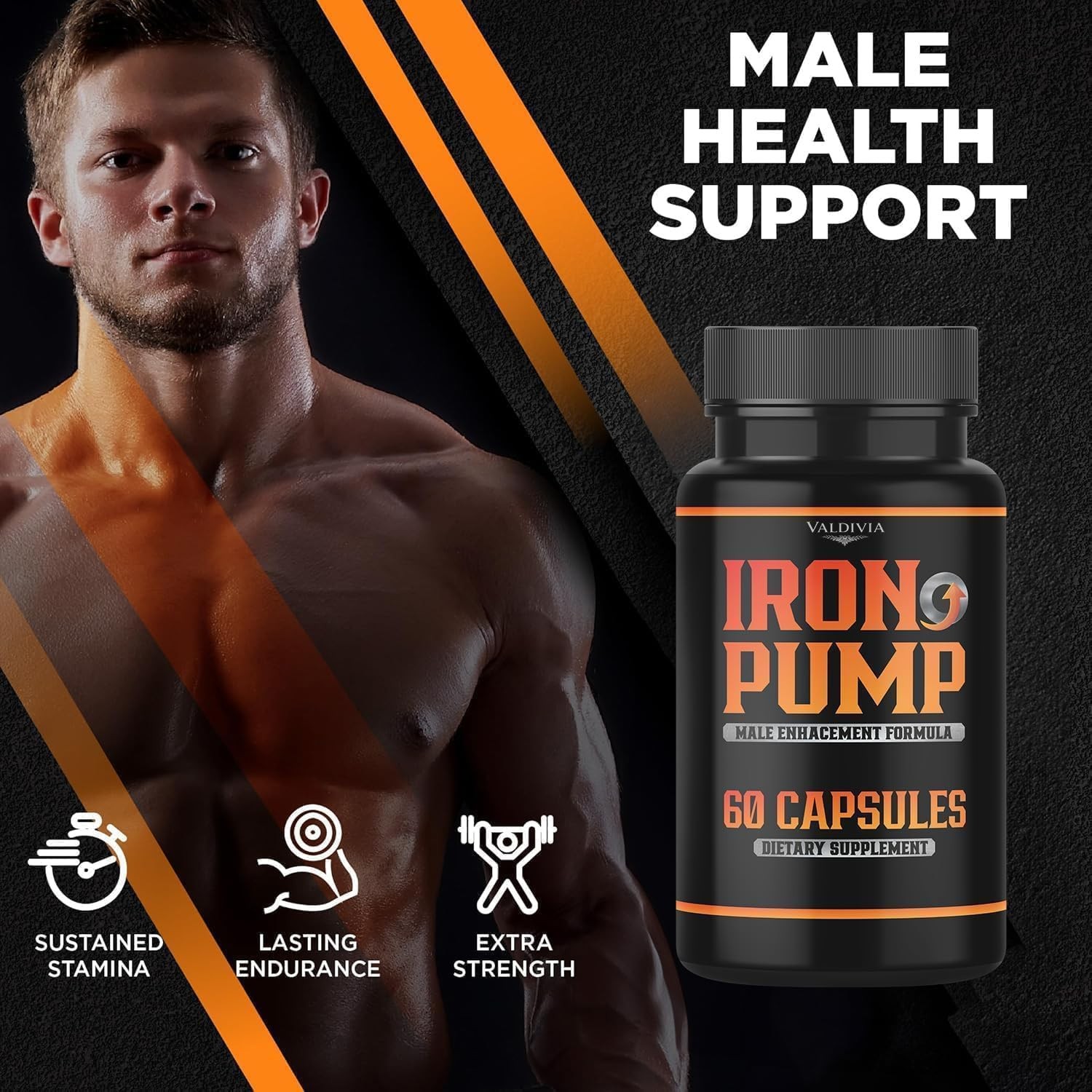 Valdivia Iron Pump 60 Capsules Men’s Health Supplement Made in USA Male Support
