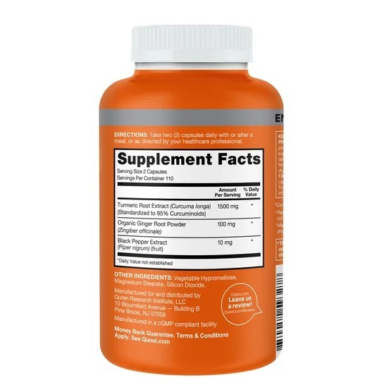 Qunol Turmeric 1,500 mg 220 Capsules – 110 Day Supply 95% Curcuminoids Exp:03/27