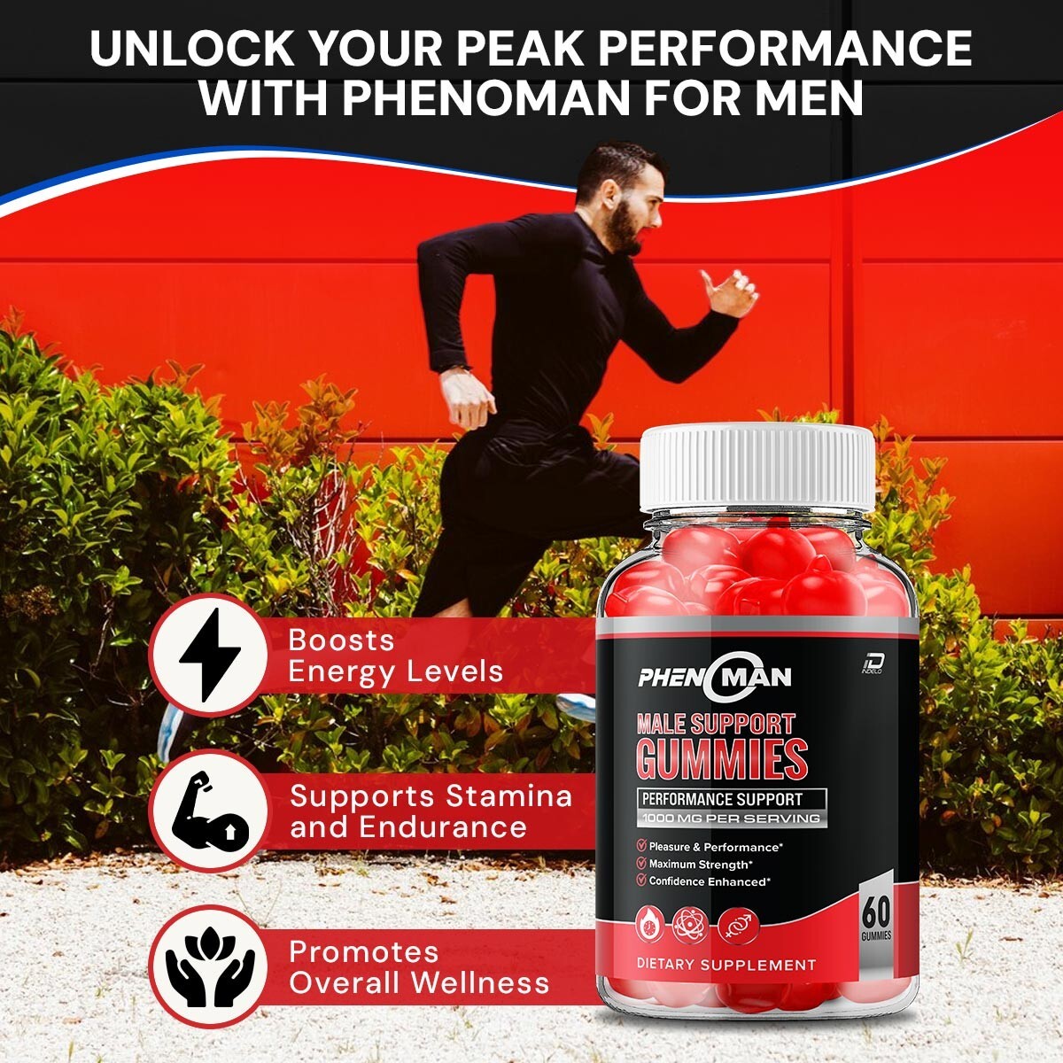 (3 Pack) Phenoman for Men Gummies – Pheno man Support Muscle Growth…
