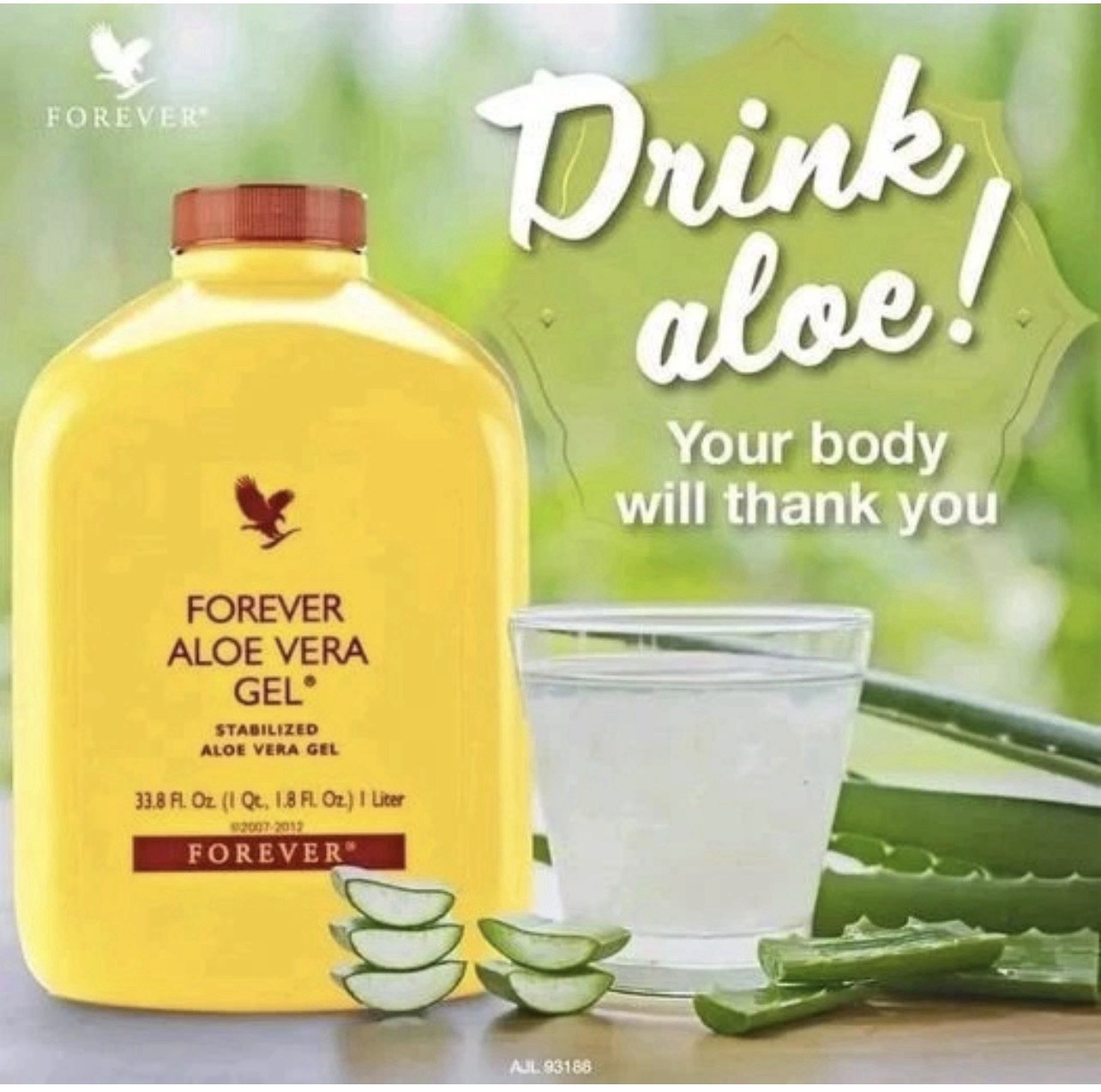 Forever Living Aloe Vera Juice Lemon-Lime All Natural 33.8 fl oz 4 Bottles