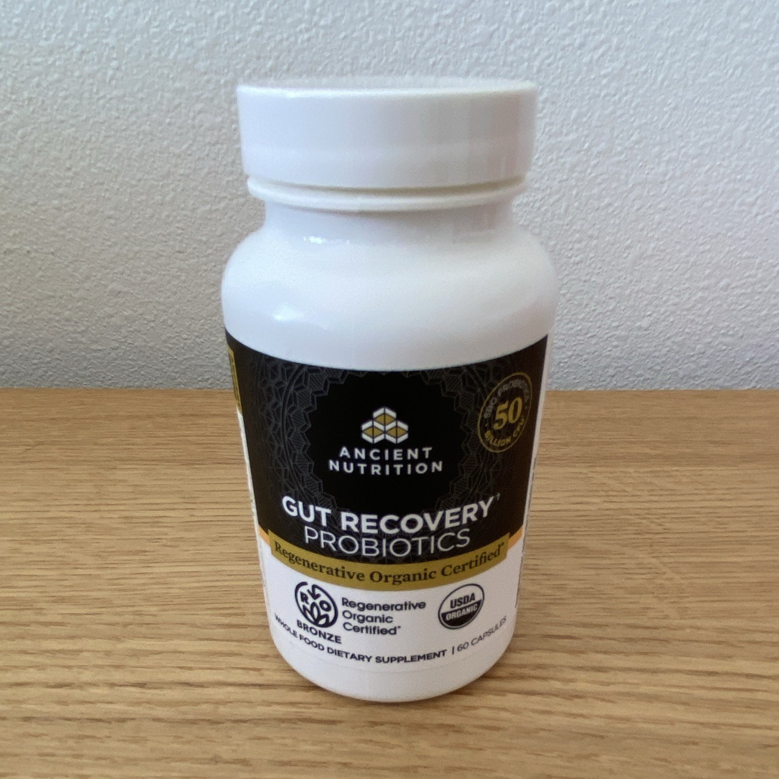 Ancient Nutrition Gut Recovery Probiotic Digestive Support USDA Organic 60 Caps