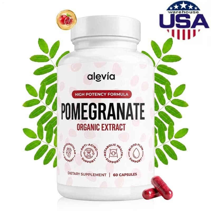 Alevia Pomegranate Caps Antioxidant Fruit Dietary Supplement 60-Count