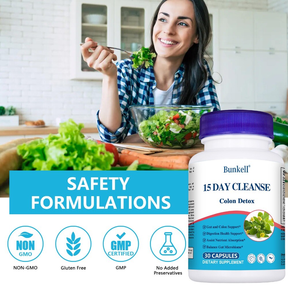 NEW Gut & Colon Support 15 Day Cleanse and Detox 30 Capsules Non-GMO