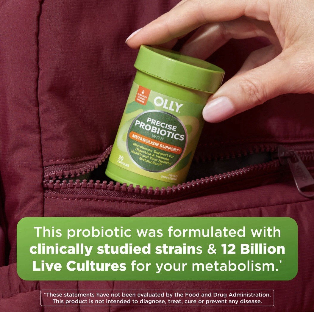 OLLY Metabolism Support Supplement with Probiotics and Studied Strains, 30 caps