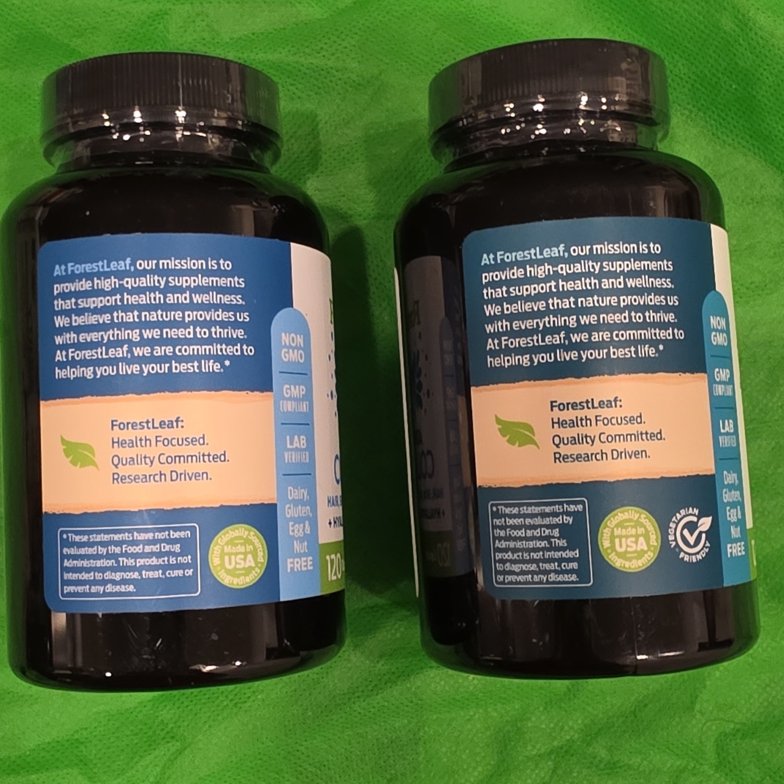 ForestLeaf Collagen I II III + Hyaluronic Acid Vitamin C Hair Skin Nails 120 Ct