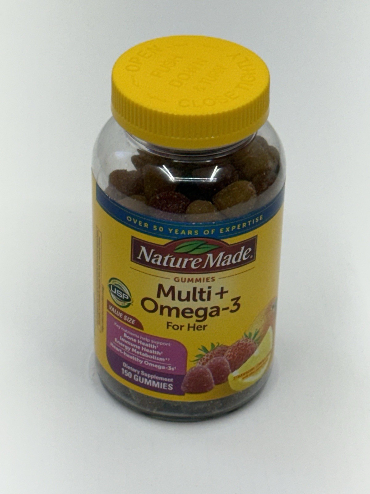 Nature Made Multi + Omega-3 Gummies For Her 150ct Gluten Free No Artificial Fla…