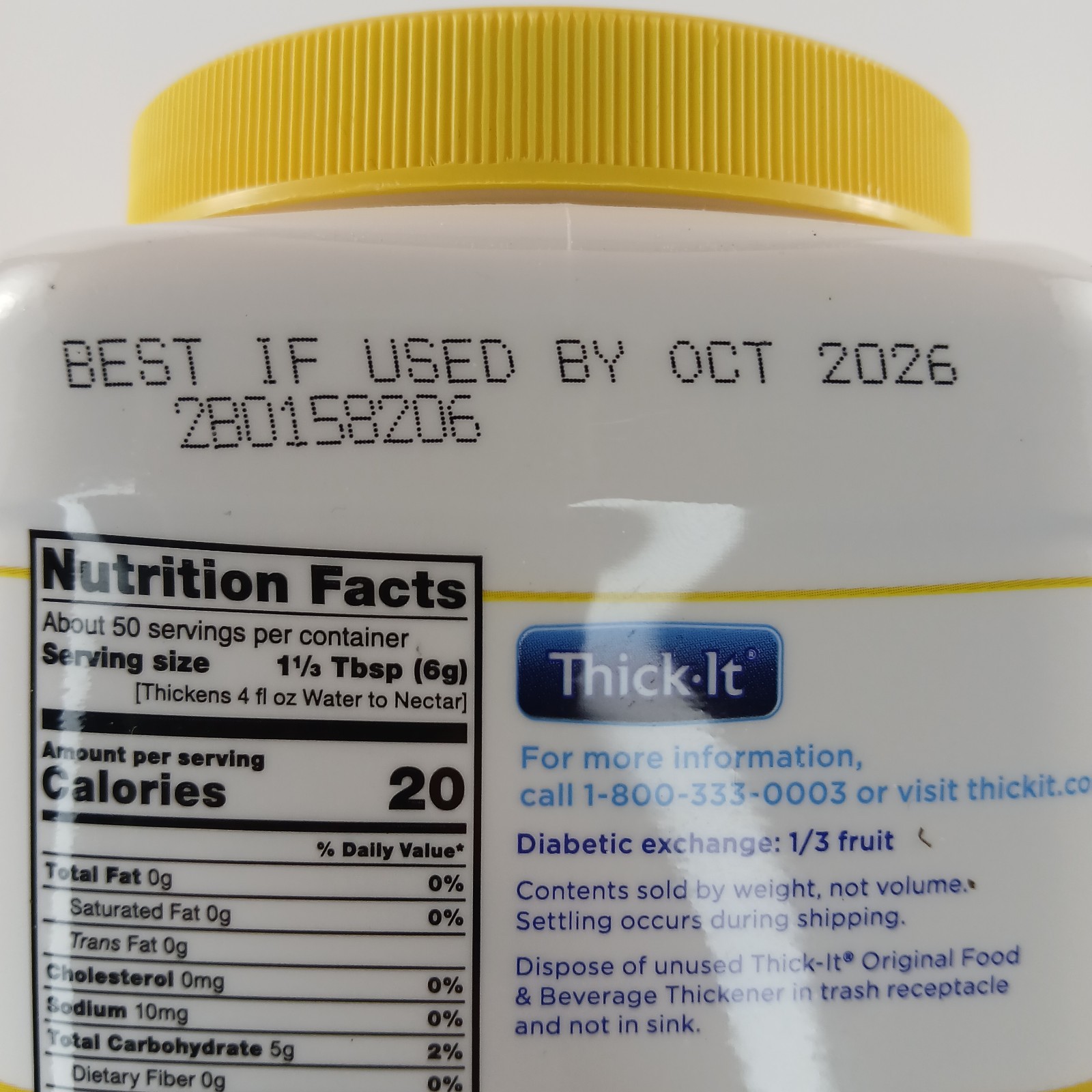 Thick-It Original Food & Drink Thickener Unflavored 10 oz. Canister Exp 10/2026