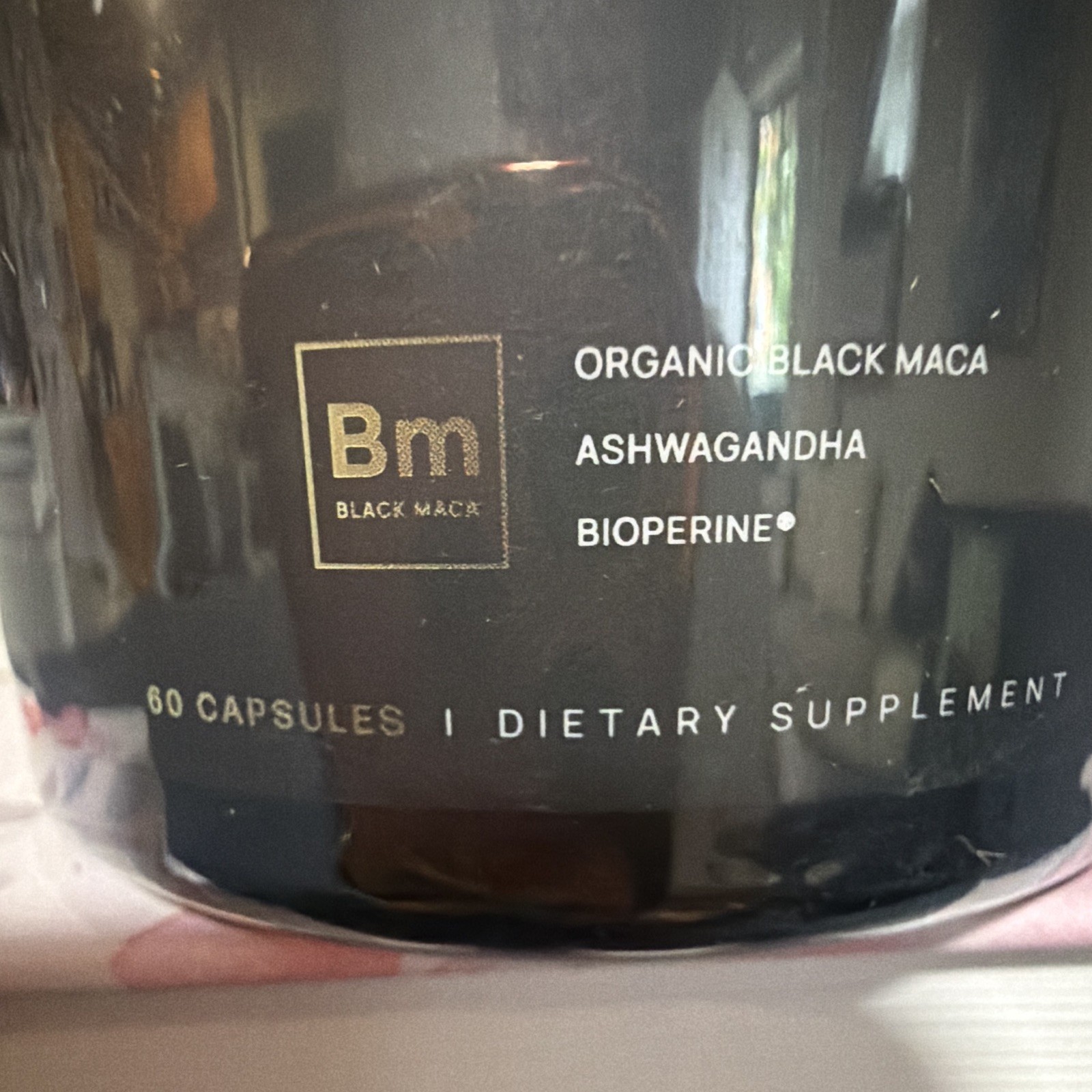 ELMNT Black Maca + Ashwagandha + BioPerine 1000mg 60 Caps Non-GMO Exp 03/2028