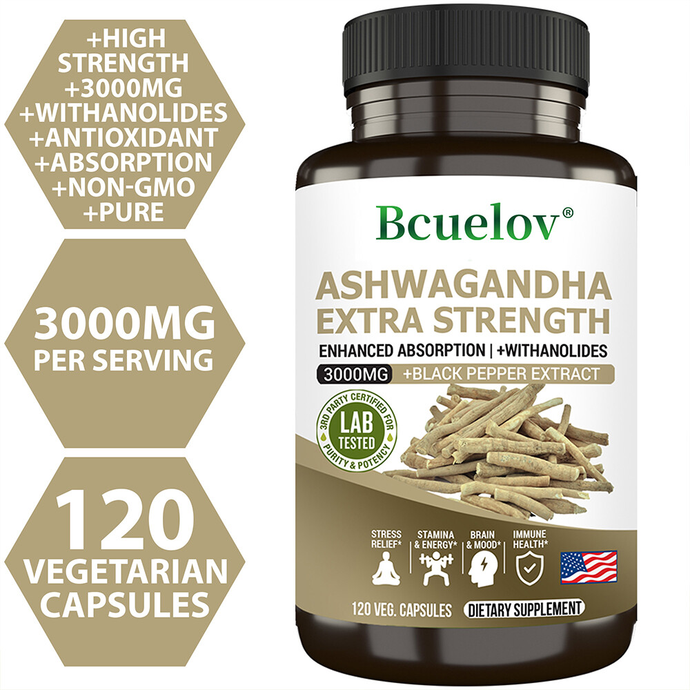 Ashwagandha 3000mg Root Stress Anxiety Supplement