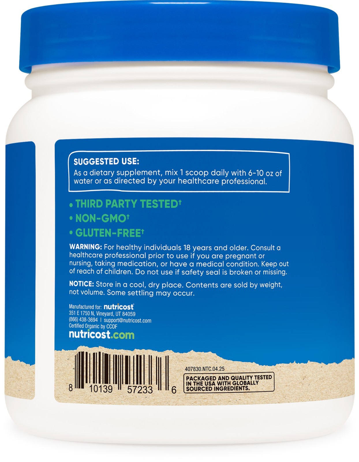 Nutricost Organic Maca Root Powder (454 Grams)